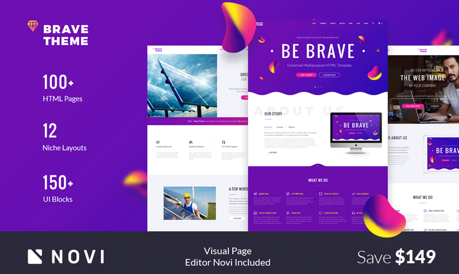 Brave Multipurpose Website Template Designed For The Reckless