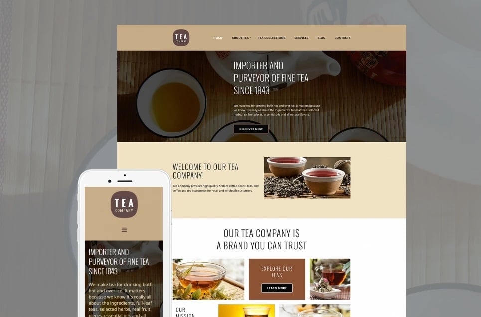 Drink website - tea company