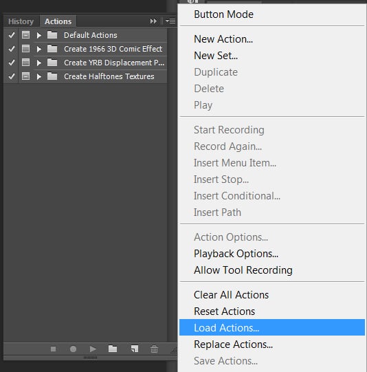 how to install Photoshop actions