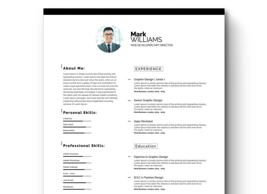  Minimal Resume/CV Resume Template