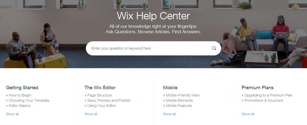 The MotoCMS vs Wix Website Creator Review - Wix support