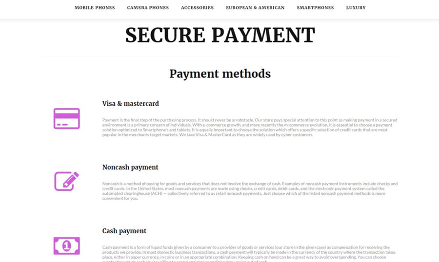 online store secure payment