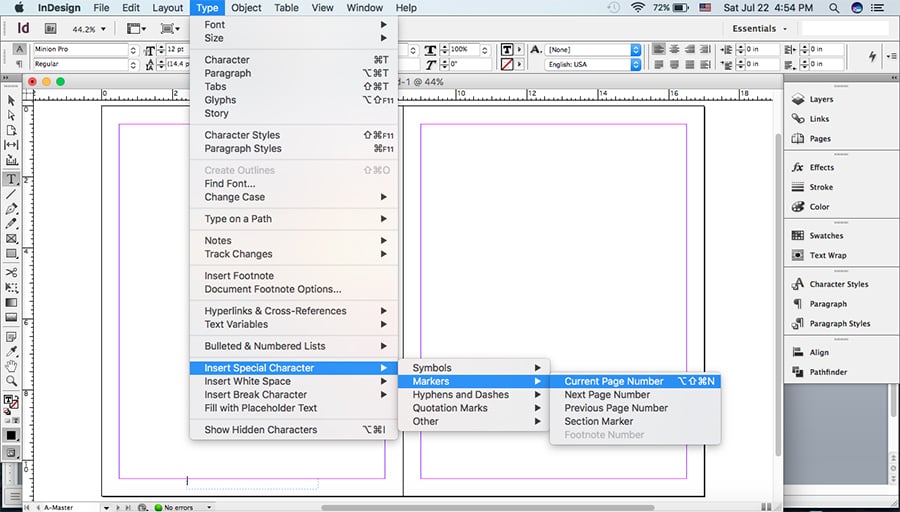 How To Set Up A Book Master Page In Adobe InDesign 