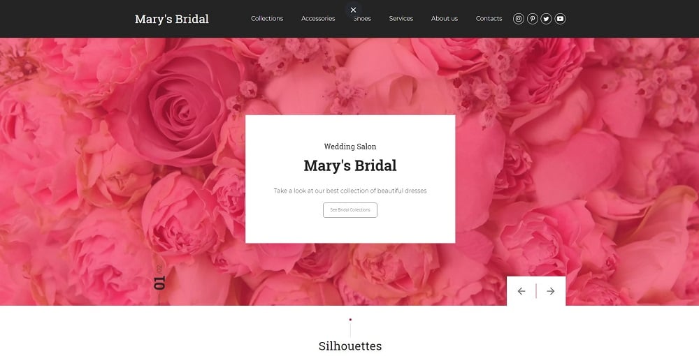 Mary's Bridal Wedding Salon Ai Website Builder