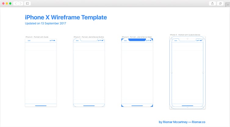 Dribbble | iPhone X Wireframe with iOS 11 Guides