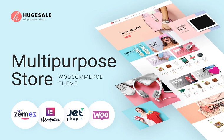 Hugesale - Multipurpose Store Elementor WooCommerce Theme.