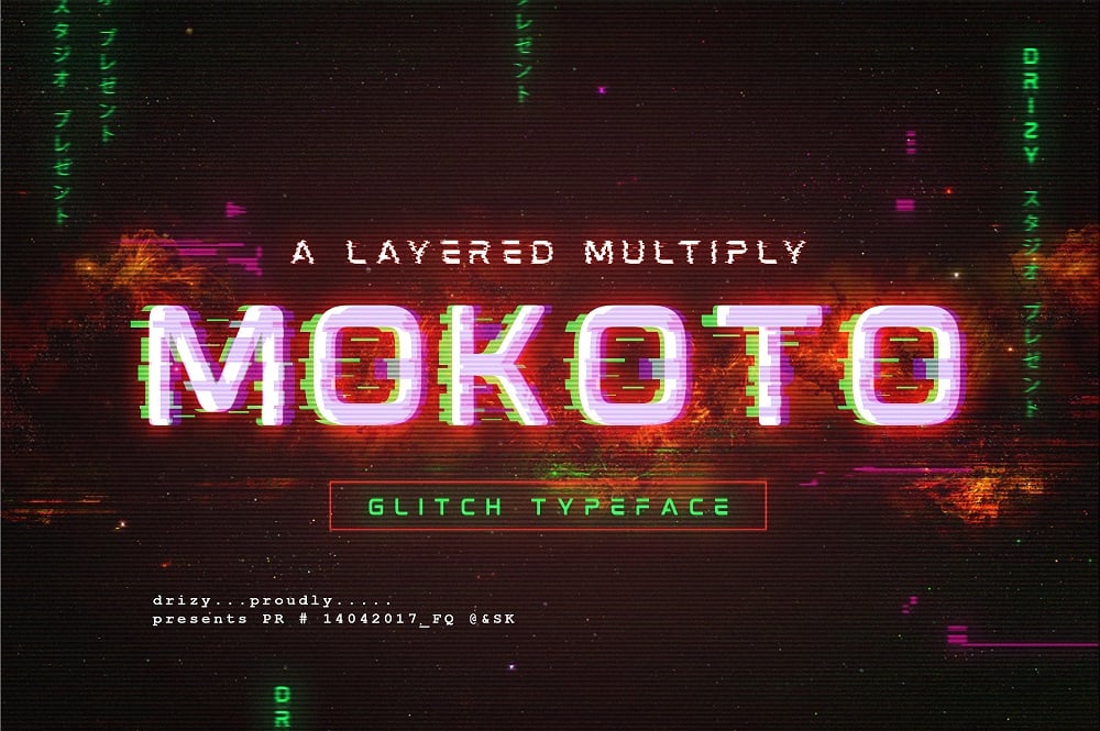 Mokoto Glitch Typeface Font