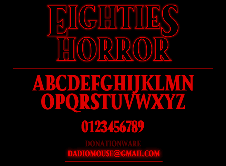 Eighties Horror Crazy Fonts