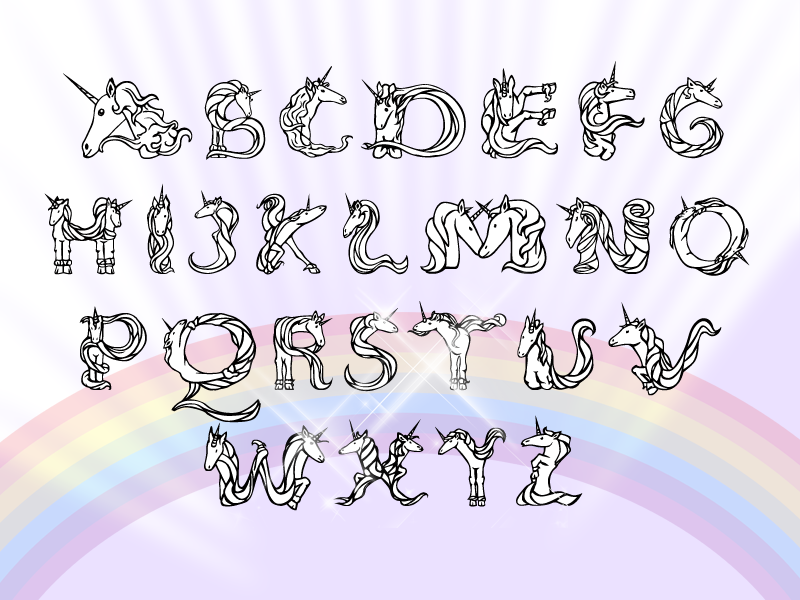 Magical Unicorn Crazy Fonts
