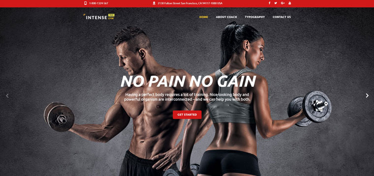 Free HTML5 Theme for Sport Site Website Template.