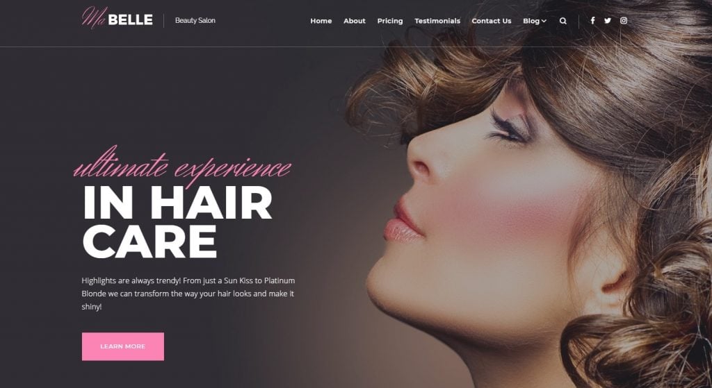 MaBelle Beauty Salon WordPress Theme will help you create a beautiful websi...