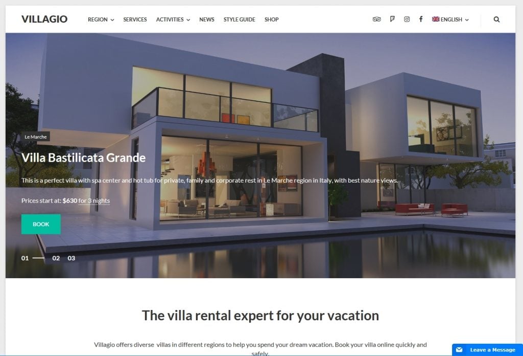 Villagio - Property Booking WordPress Theme