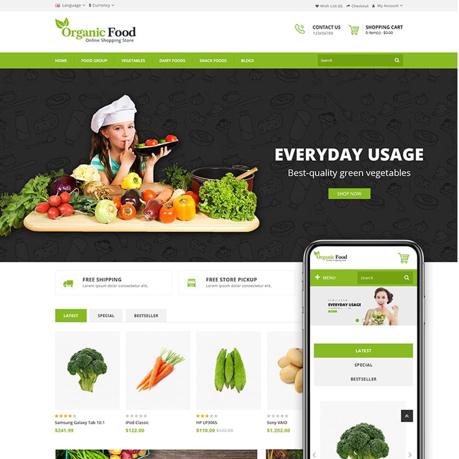Food Store OpenCart Template