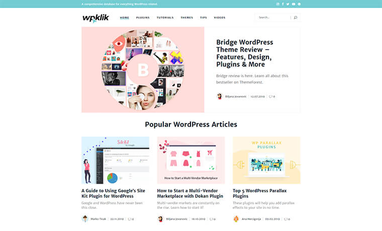 WPKlik homepage