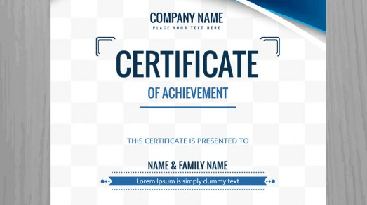 Blue wavy certificate
