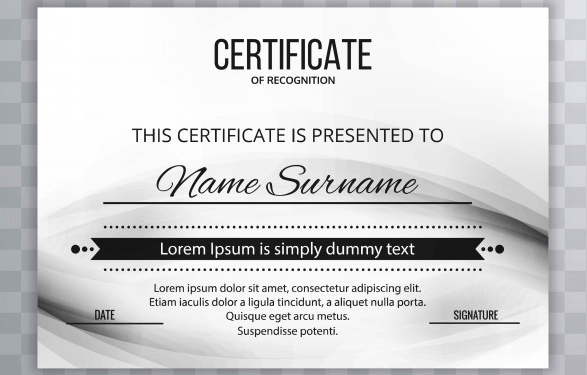 Modern certificate template design