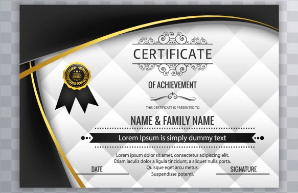 With black wavy forms modern certificate design