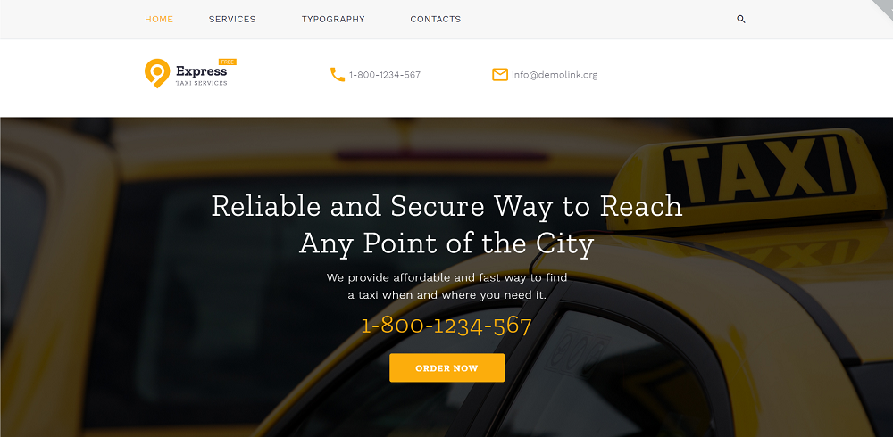 Free HTML5 Theme for Taxi Company Website Template