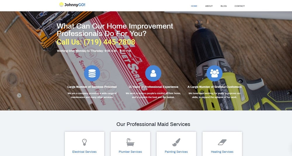 JohnnyGo Lite - Multipurpose Home Services Elementor WordPress Theme