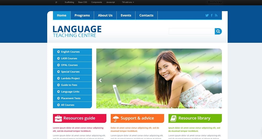 Language School Template Website Template