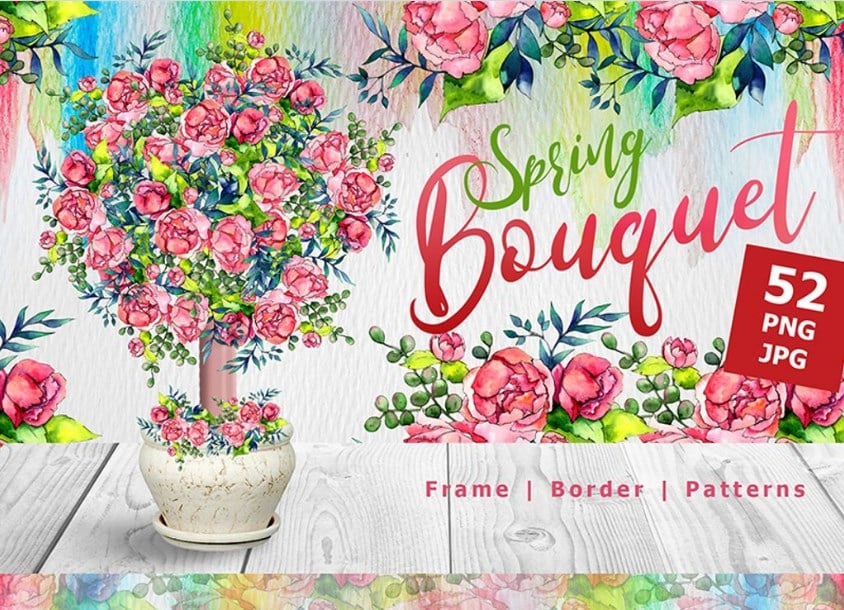 watercolor-spring-bouquet