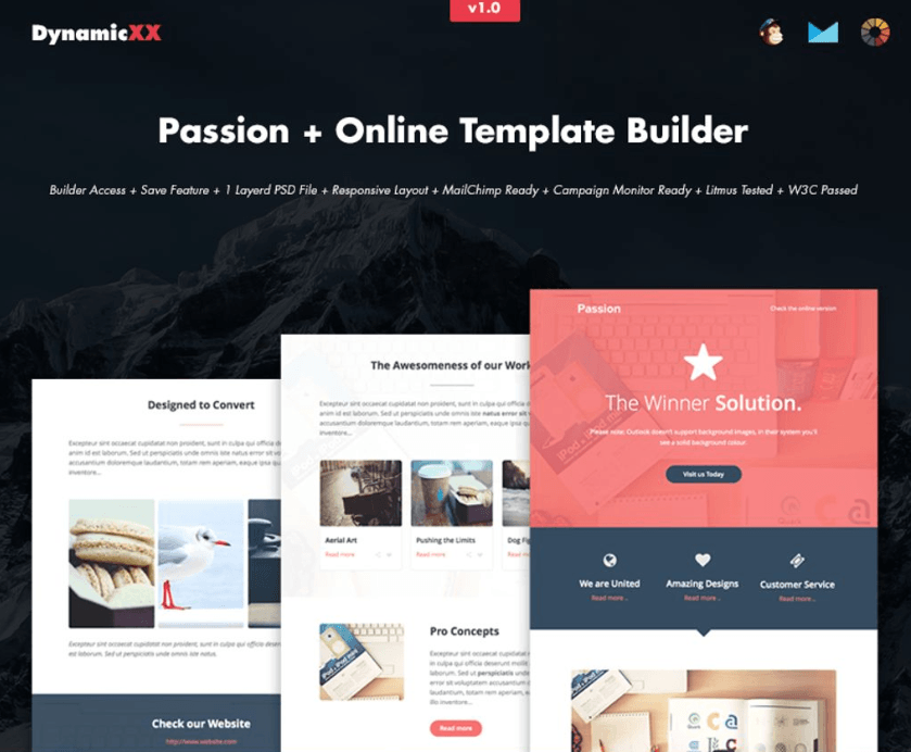 Passion HTML Email + Online Builder Newsletter Template