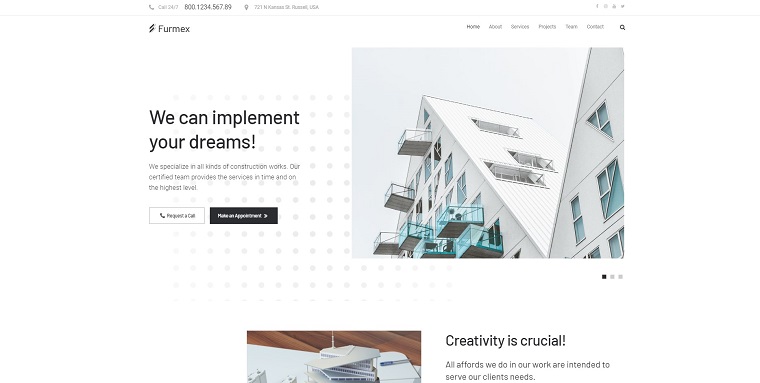 Furmex - Architecture Multipurpose Modern Elementor WordPress Theme