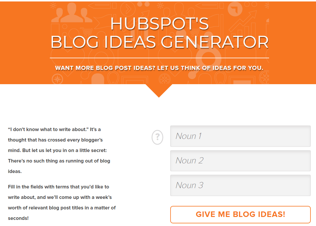 HubSpot’s Blog Ideas Generator