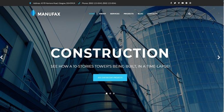 Manufax - Construction Multipurpose Creative Elementor WordPress Theme