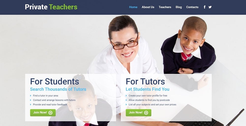 Private Teachers WordPress Theme
