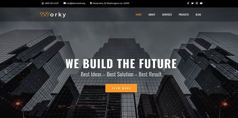 Worky - Architectural Bureau Multipurpose Modern Elementor WordPress Theme