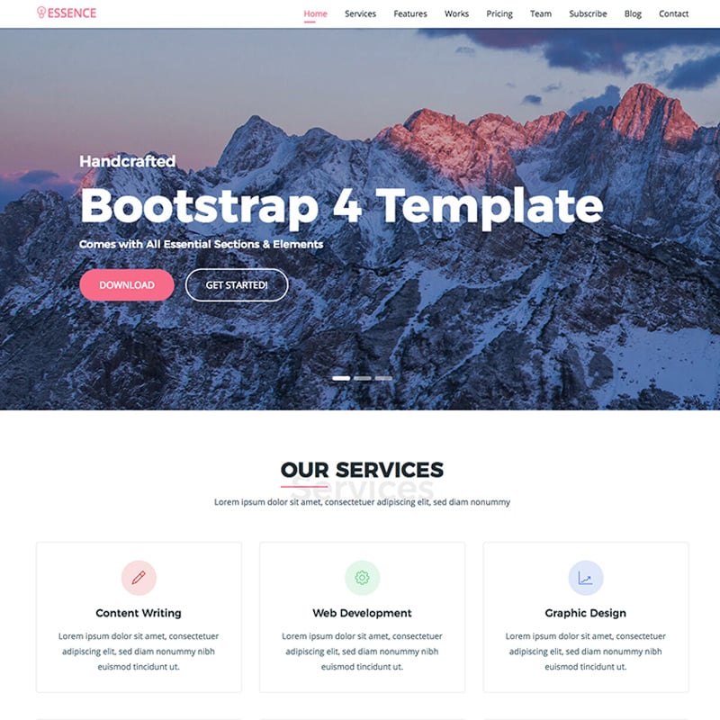 Bootstrap 4 Landing Page Template