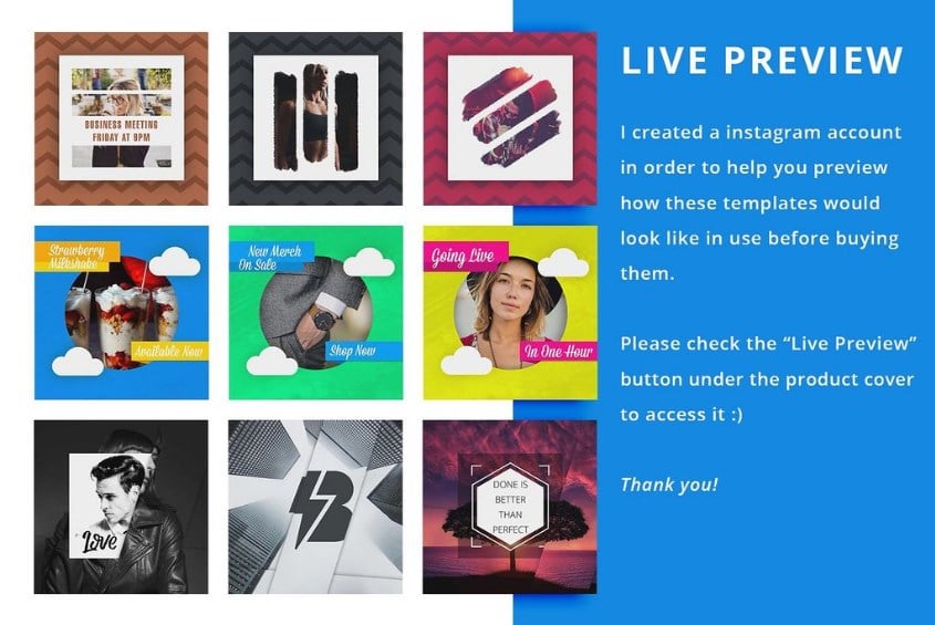 Animated - Instagram Video Templates for Photoshop Social Media