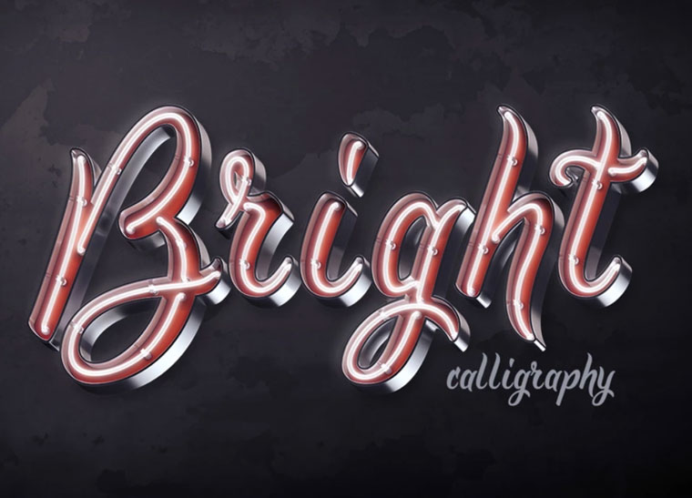 Bright Kalligrafi PSD Skrift.