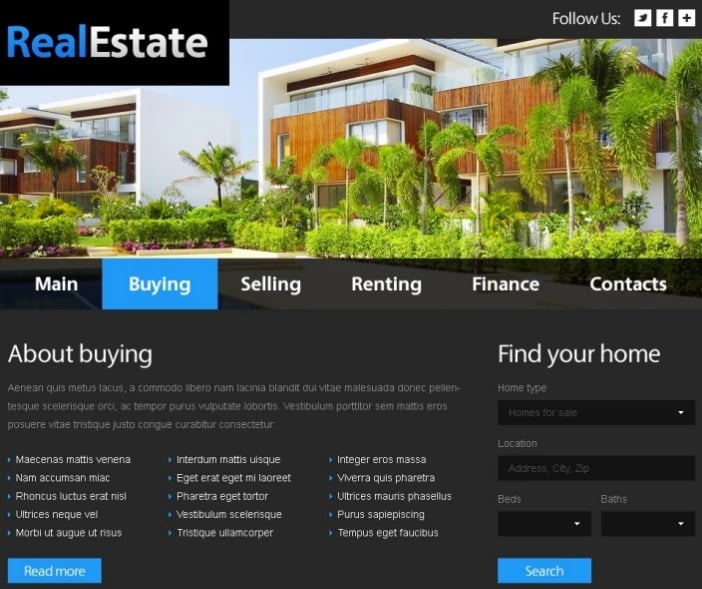 Free Website Template - Real Estate Website Template