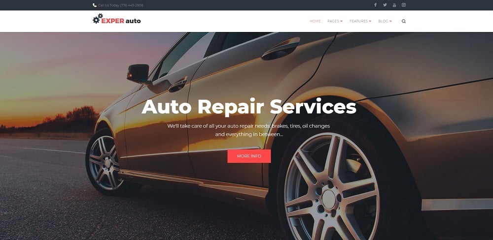 EXPER auto - Auto Repair Services Fully Responsive WordPress Theme