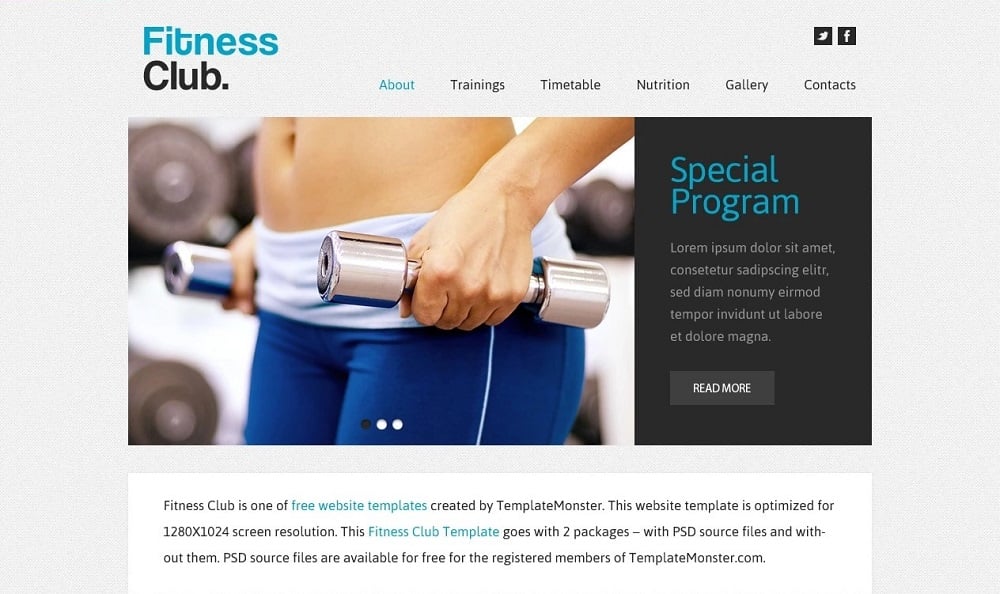 Free Website Template - Fitness Club