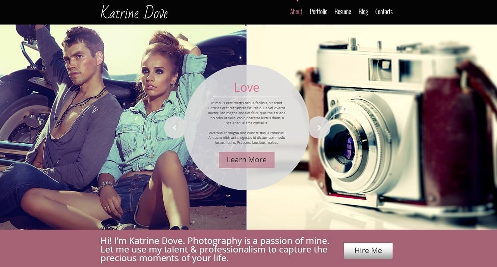 Free HTML5 Theme for Photo Site