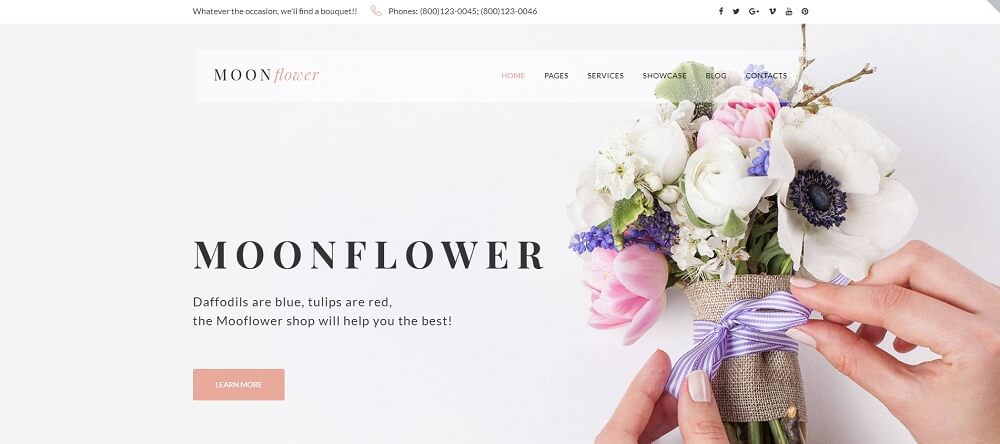 Moon Flower - Flower Shop WordPress Theme