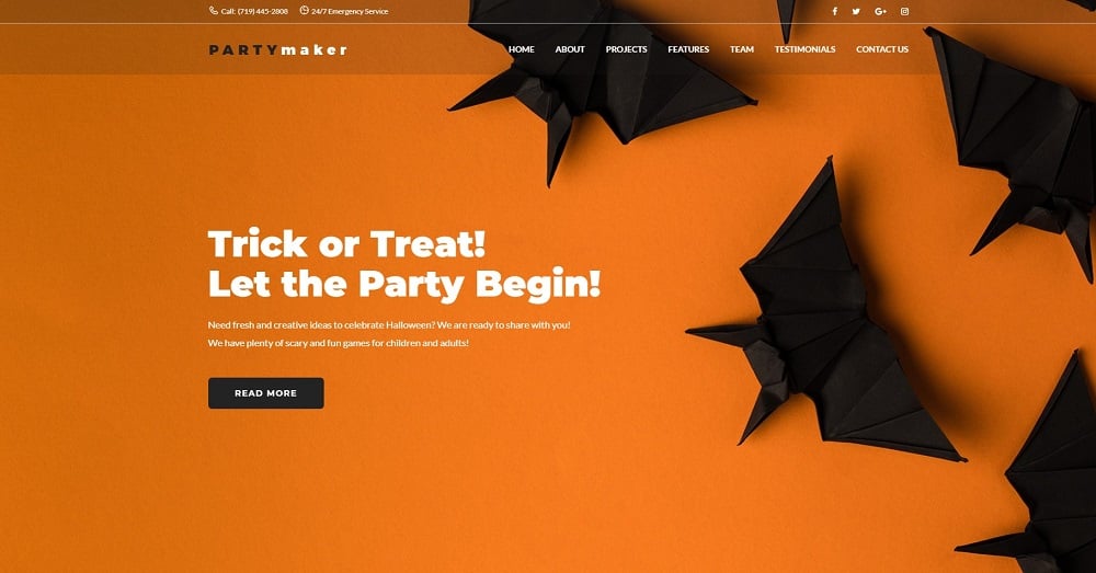 PartyMaker - Halloween Party WordPress Theme