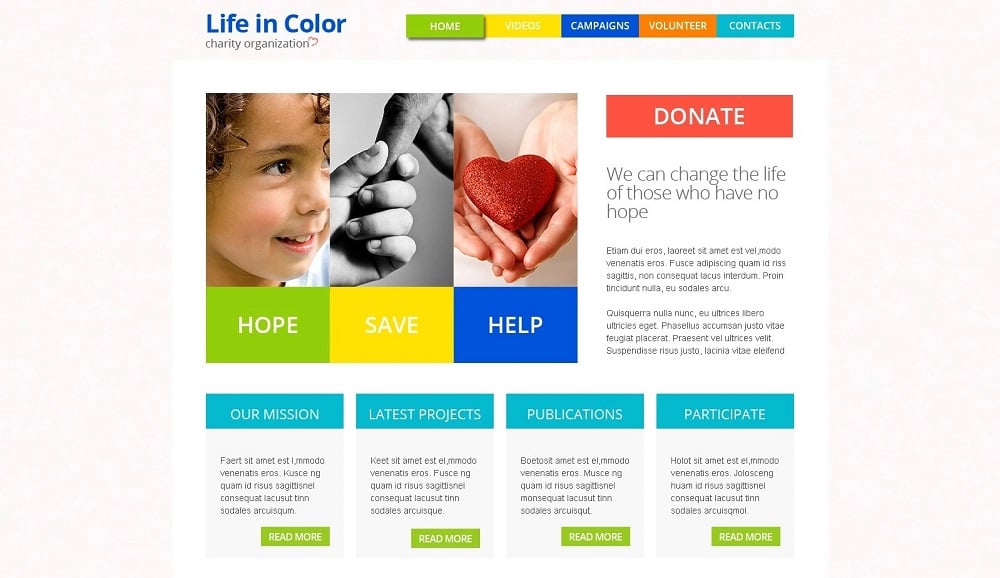 Free Responsive HTML5 Theme for Charity Site