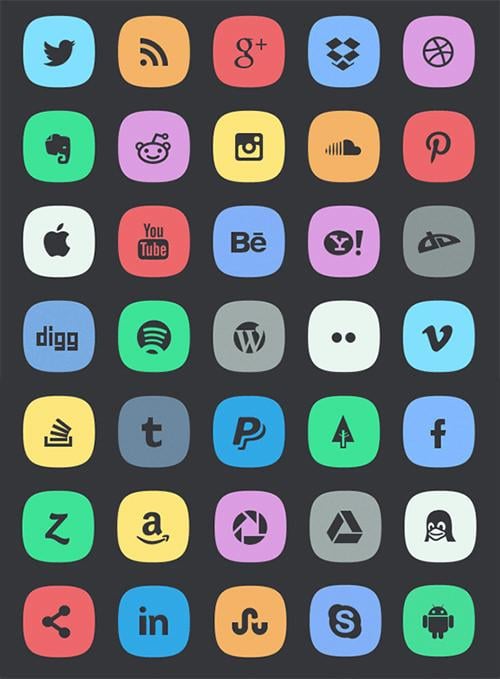 45 Subtle Social Icons