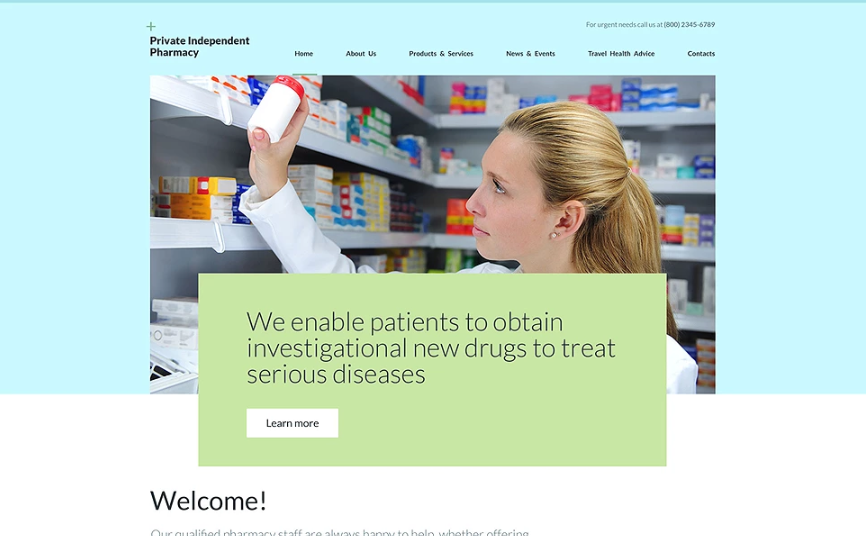 Private Independent Pharmacy Website Template
