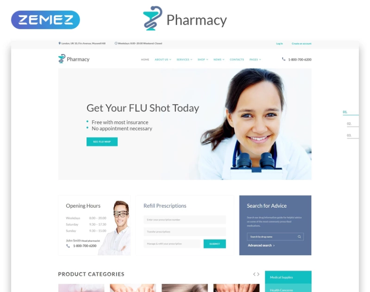 Pharmacy - Medical Multipage HTML5 Website Template