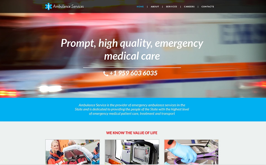 Ambulance Responsive Website Template