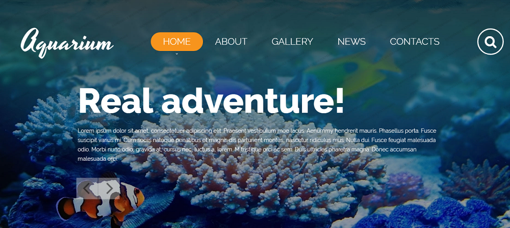 Aquarium Website Template