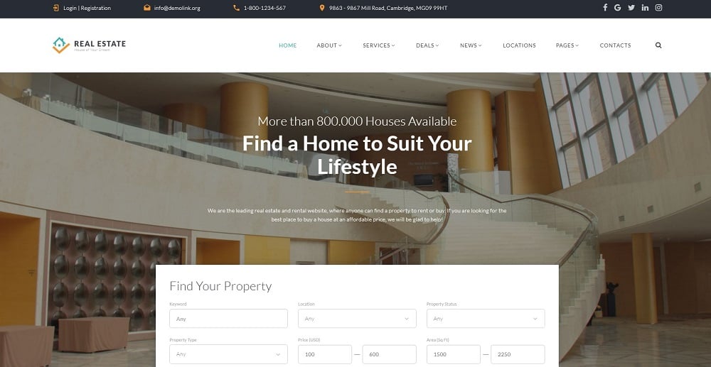 Real Estate - Efficient Housing & Accommodation Multipage HTML Website Template