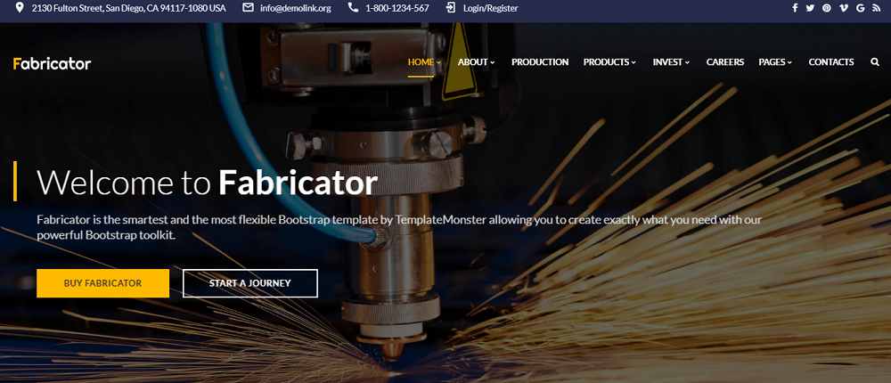 Fabricator - Industrial Company Multipage Website Template