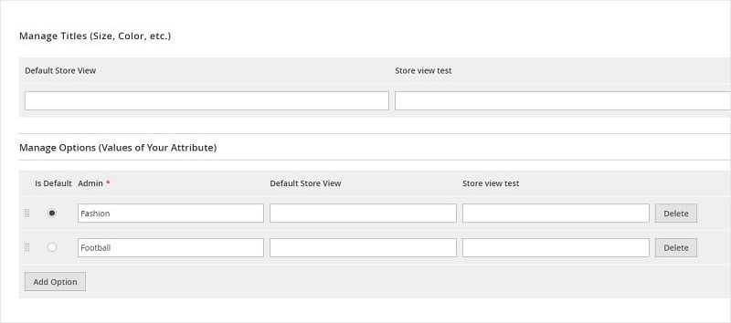 Manage Attribute Label and Options
