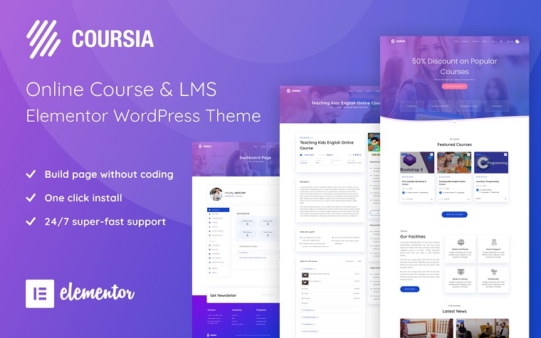 Coursia - Course & LMS WordPress Elementor Theme.